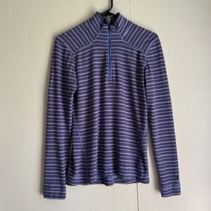 Smartwool Blue Striped Longsleeve Top Women's Size Large
